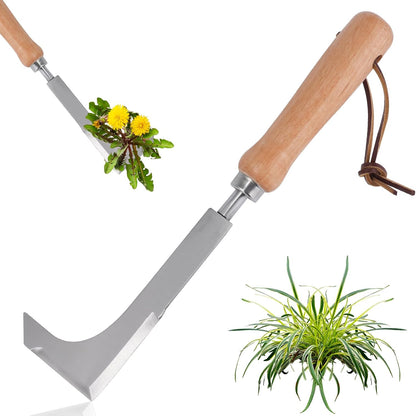 Effective Sidewalk Crack Weeder Tool -Manual Crack Weeder Weed Remover Tool for Garden Yard - L-Type Stainless Steel Weed Crevice Tool