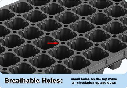200 Cell Plug Tray, 10pcs-Pack Thick Durable Seed Starter Flats Vegetable Fruit Seeds Seedling Plastic Plug Farmer Nursery Trays Propagation