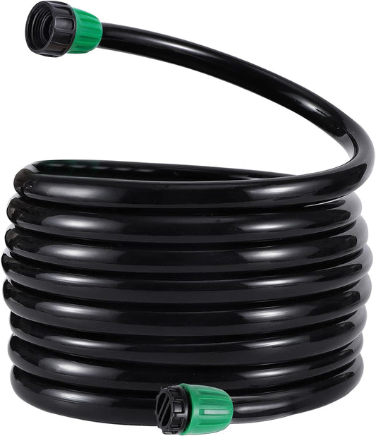 33 FT 1/2 Inch Drip Irrigation Tubing Main Line Hose Tube 1/2''PVC Garden Irrigation Tubing (OD:16mm,ID:12mm) with Drip Connector (Ends Plug,Hose Adapter) for Garden Drip Irrigation System