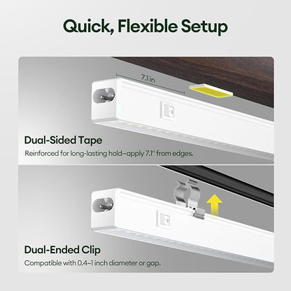 Plant Grow Lights 1FT, Red-Enhanced Full Spectrum 5000K, 28W(4 x 7W), T5 LED Grow Light Strips for Leafy Greens and Vegetables, High PPFD, Linkable, White, 4-Pack