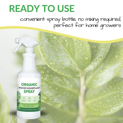Organic Indoor Houseplant Spray - Liquid Plant Food in a Spray Bottle (Foliar Fertilizer) | Use on All Live Indoor Plants, Orchids, and Succulents | No Mixing Required (32oz)