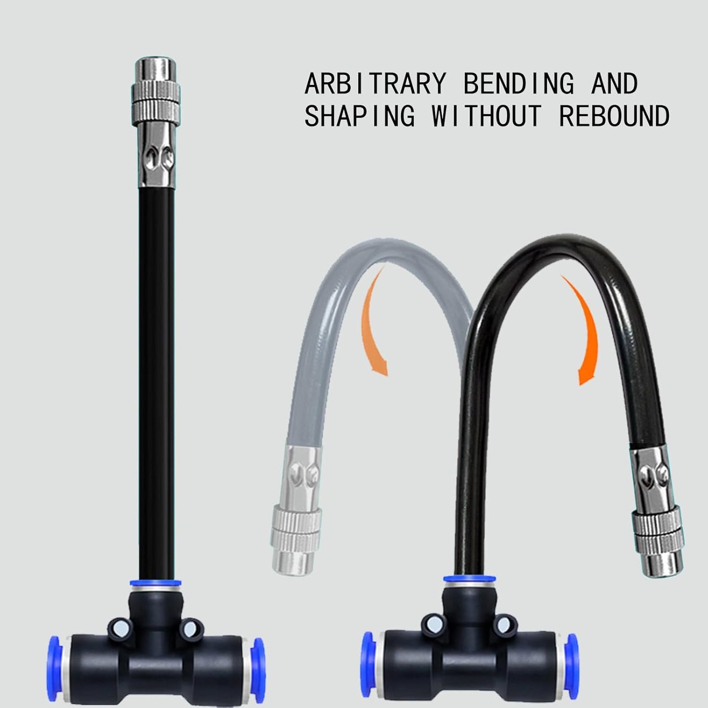 8mm Tee Sprinklers for Yard 10-Pack with Adjustable Micro Mist and Irrigation Cooling for Garden Irrigation, Machine Tool Cooling and More (8")