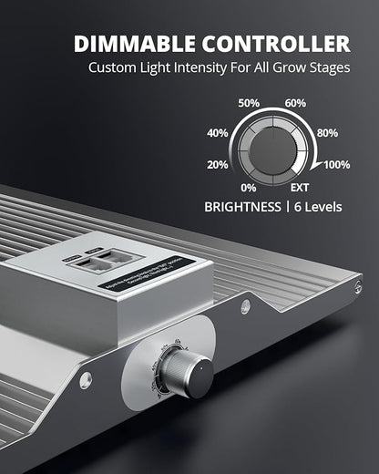 VIPARSPECTRA XS1500 LED Grow Lights for Seed Starting Compatible with Samsung LM301H Diodes and MeanWell Driver, Dimming Daisy Chain Grow Lights for Indoor Plants Full Spectrum for 2x2/3x3 Grow Tent