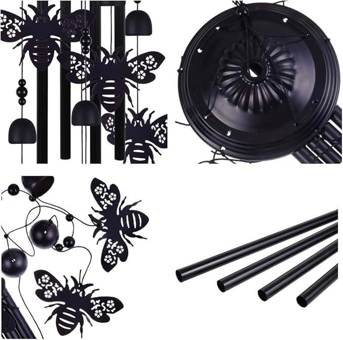 Bees Wind Chimes Outside Decor, Memorial Wind Chimes, Mobile Bee Bells, Music Wind Catcher, Bee Wind Chime for Home, Tree, Yard, Patio, Garden Decoration, Gifts for Bee Lovers, Festival Gifts for Mom