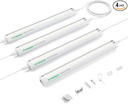 VIVOSUN T5 Grow Lights for Indoor Plants, 5000K Full Spectrum 24W(4 X 6W), 1FT LED Plant Light Strip for Seed Starting, Greenhouse, Hydroponics, SGS Compatible, Linkable, 4-Pack