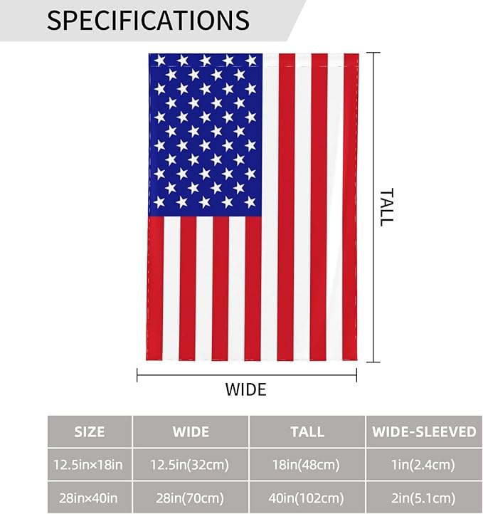 Custom American Garden Flag for Outdoor Personalized American Yard Flags Decor Customized Flag Add Your Own Picture/Text House Lawn Banner Double Sided Home Wall Decoration 12.5x18 28x40