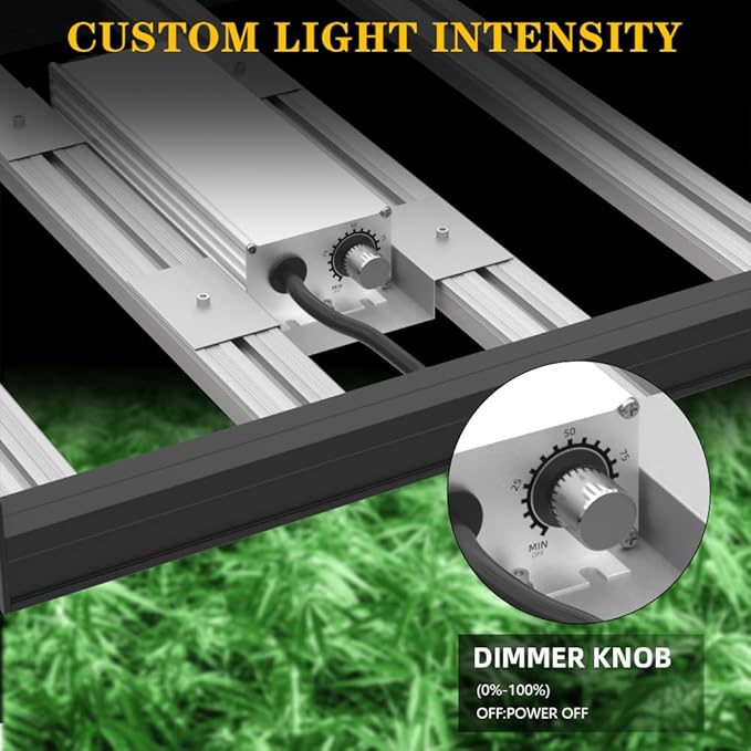 CANAGROW CG1200 LED Grow Light for Indoor Plants 2x2ft Coverage with High Yield Diodes, Sunlike Full Spectrum Dimmable Growing Lamps for Hydroponic Indoor Seeding Veg Bloom Greenhouse(Black)