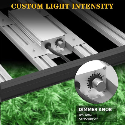 CANAGROW CG1200 LED Grow Light for Indoor Plants 2x2ft Coverage with High Yield Diodes, Sunlike Full Spectrum Dimmable Growing Lamps for Hydroponic Indoor Seeding Veg Bloom Greenhouse(Black)