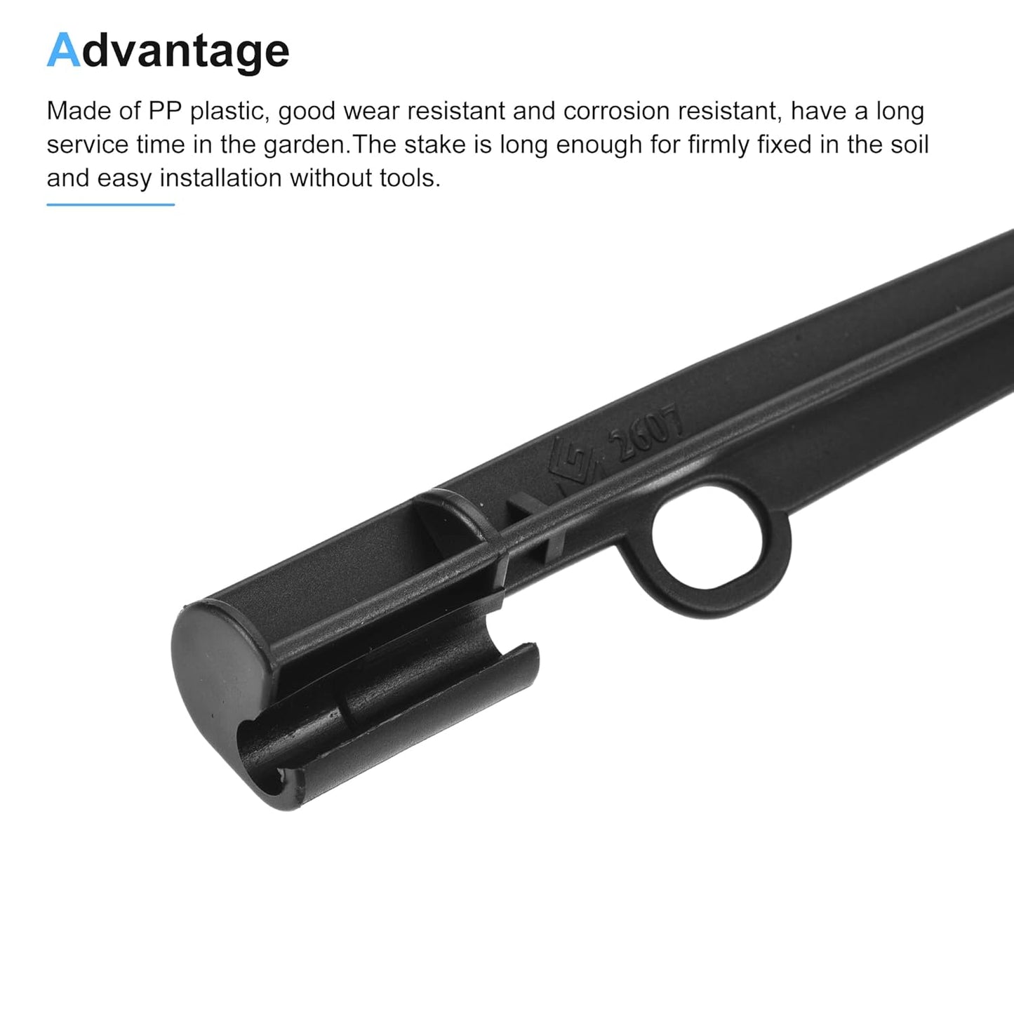 MECCANIXITY Irrigation Drip Support Stakes 200mm Length PP Plastic Black for 1/4" Tube Hose for Gardening Patio Lawn Pack of 5