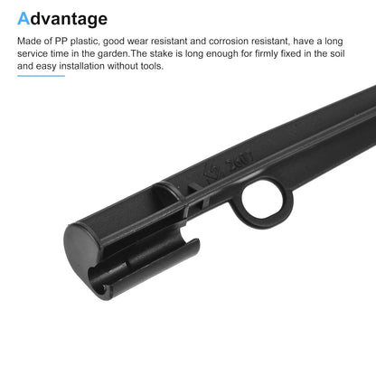 MECCANIXITY Irrigation Drip Support Stakes 200mm Length PP Plastic Black for 1/4" Tube Hose for Gardening Patio Lawn Pack of 5