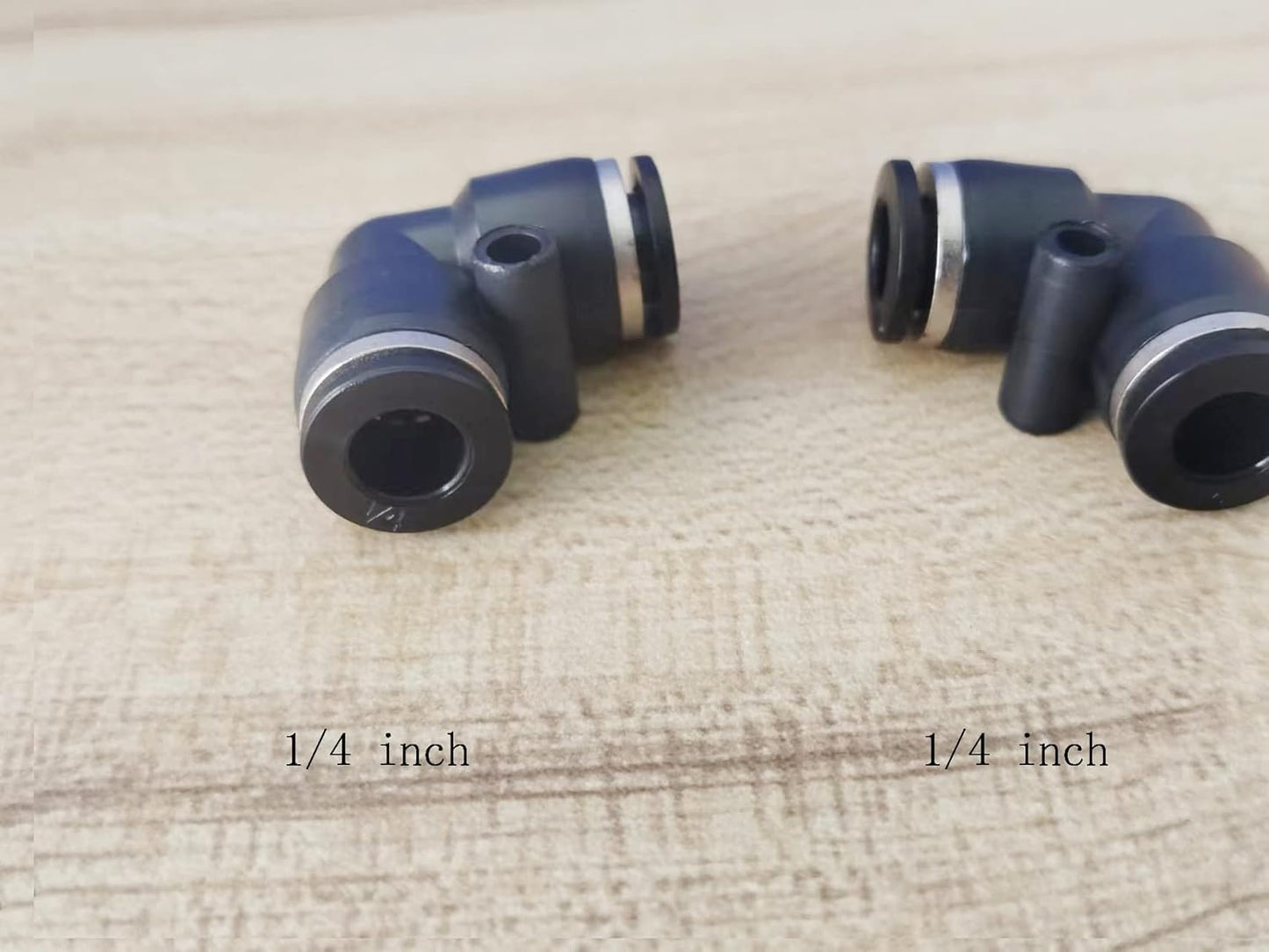 1/4" Od Air Line Elbow Union, Push To Connect Air Fitting (10 Pack)