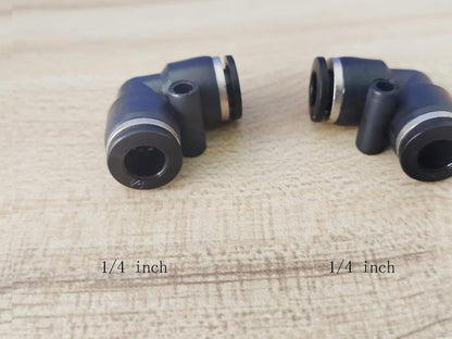 1/4" Od Air Line Elbow Union, Push To Connect Air Fitting (10 Pack)