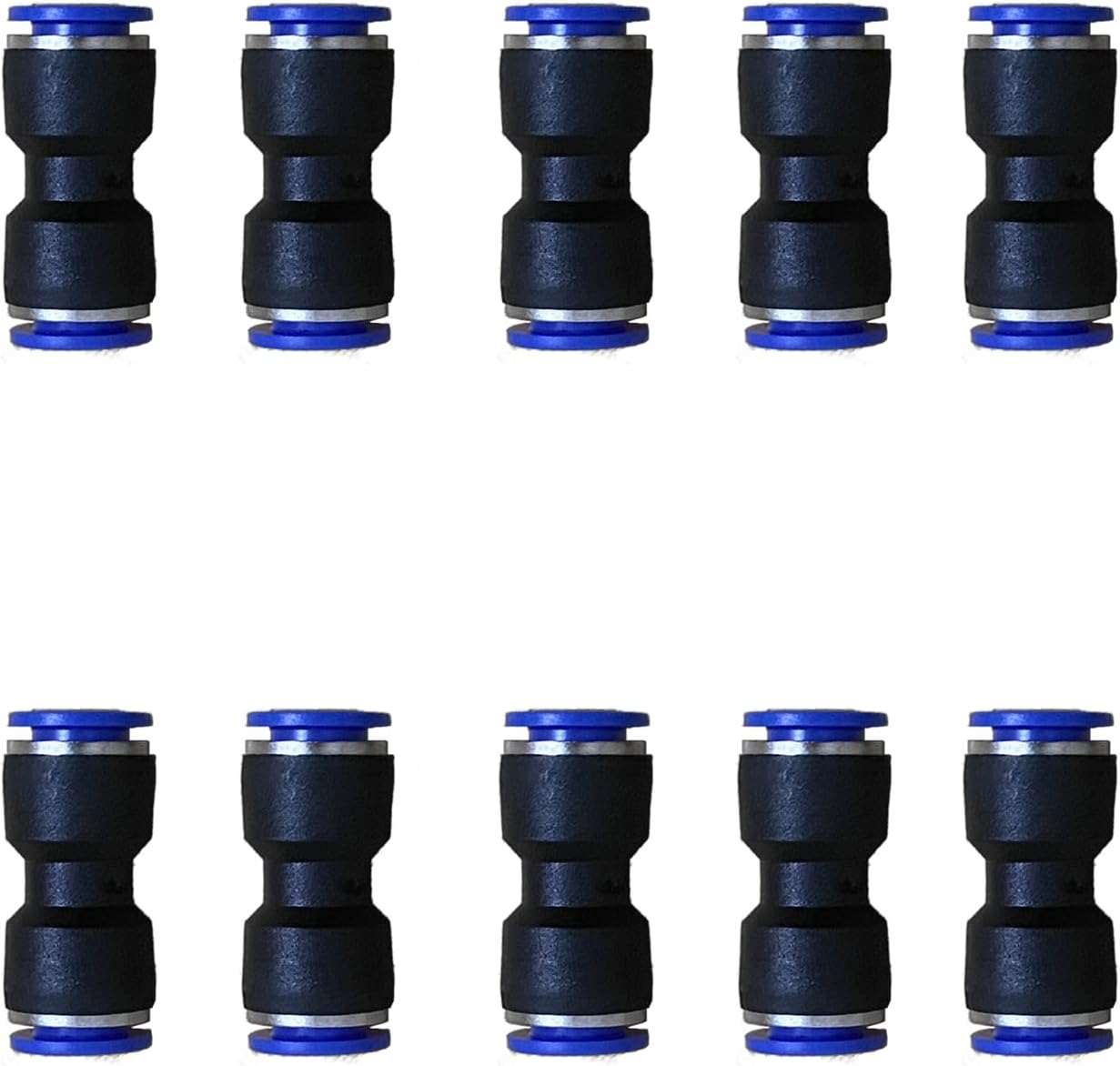 1/2" OD Pneumatic quick Connector Push to Connect fittings Straight Union/Coupler (Pack of 10)