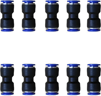1/2" OD Pneumatic quick Connector Push to Connect fittings Straight Union/Coupler (Pack of 10)