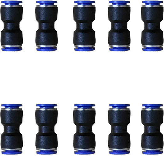 1/2" OD Pneumatic quick Connector Push to Connect fittings Straight Union/Coupler (Pack of 10)