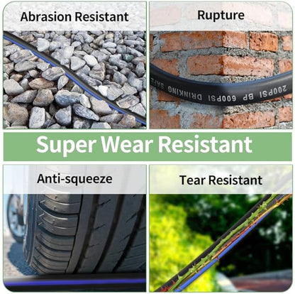 100 FT Garden Hose, Flexible No Kink Heavy Duty Garden Water Hose Flex Copper Bullet Collapsible Washer Rubber Hose 5/8" Soft Lightweight Outdoor Waterhose Manguera Para Jardin