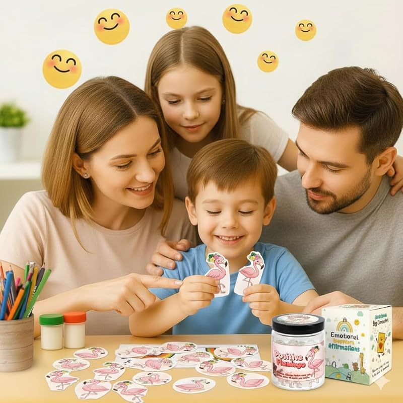 Positive Flamingo Jar With 60 Daily Affirmation Cards, Emotional Support Flamingo, Flamingo Themed Gifts For Women, Flamingo Lover Gifts, Get Well Gifts, Best Friend Gifts, Mental Health Gifts