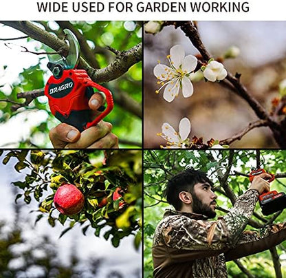 2025 Upgraded Electric Pruning Shears Professional Cordless Electric Pruning Battery Powered, Tree Branch Pruner with 2 PCS Rechargeable 2 Ah Lithium Battery - 30mm (1.2inch) Cutting Diameter