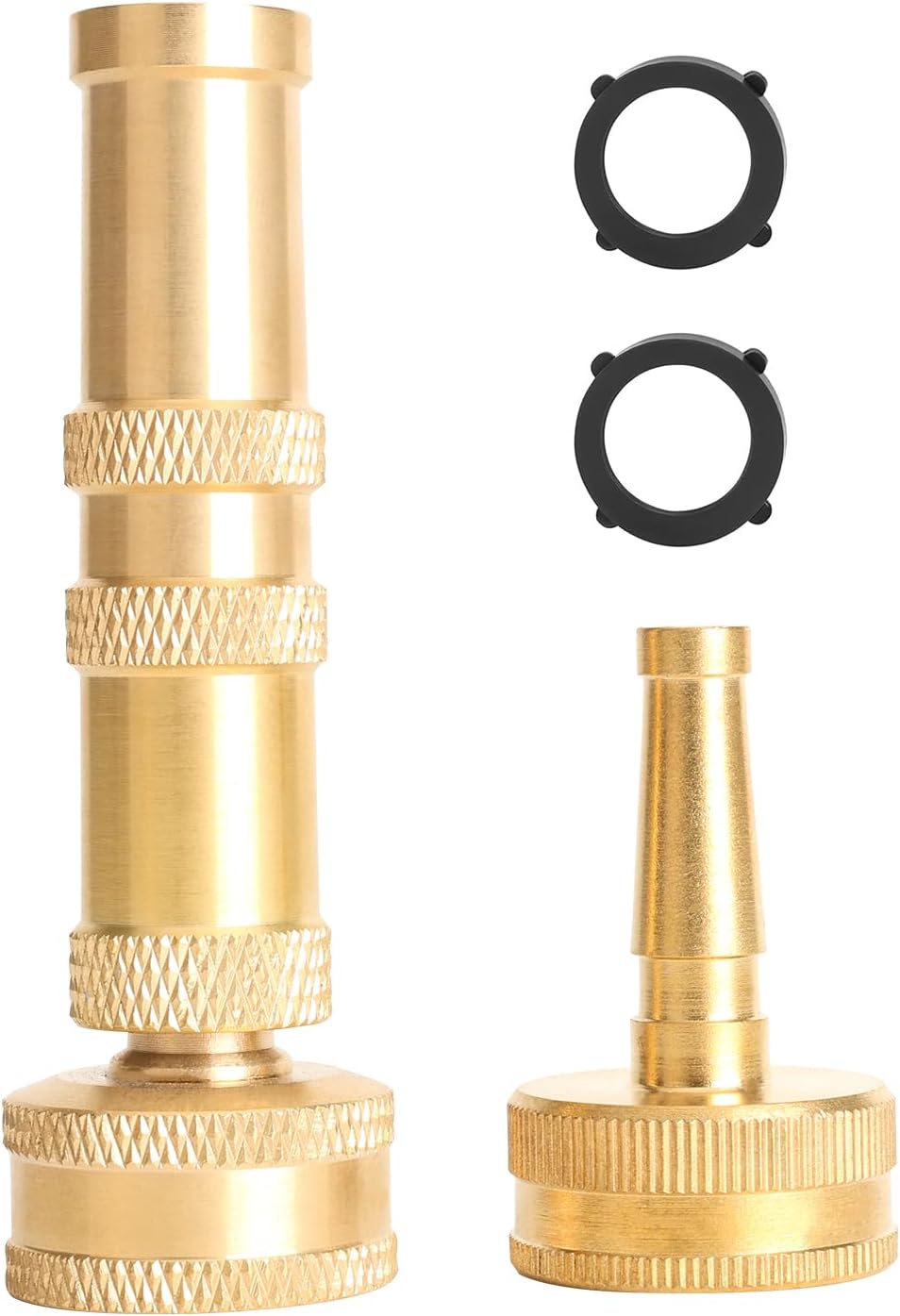 Hose Sprayer Nozzle Sets, Heavy-Duty Adjustable Twist Hose Nozzle and High Pressure Sweeper Nozzle for 3/4” connector