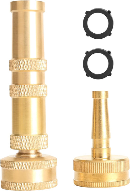 Hose Sprayer Nozzle Sets, Heavy-Duty Adjustable Twist Hose Nozzle and High Pressure Sweeper Nozzle for 3/4” connector