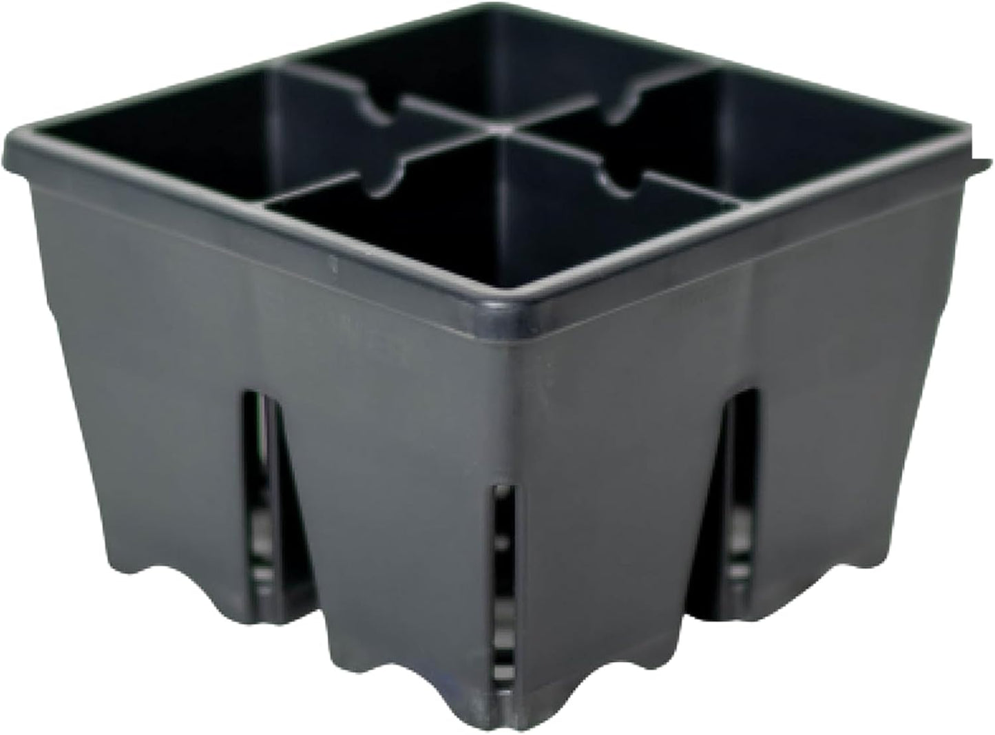 Epic Gardening Reusable Seed Starter Tray - 4 Cell 4"/16 Seedling Starter Trays - Easy Watering, Indoor Greenhouse, Plant Starter, Gardener-Friendly for Seedlings | UV-Treated & BPA-Free - Black