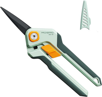 PrunePro Garden Scissors Pruning Shears Sharp Stainless Steel Non-Stick Teflon Coating Blade for Precise Cuts Garden Snip Bonsai Clippers for Plants Rose Flower