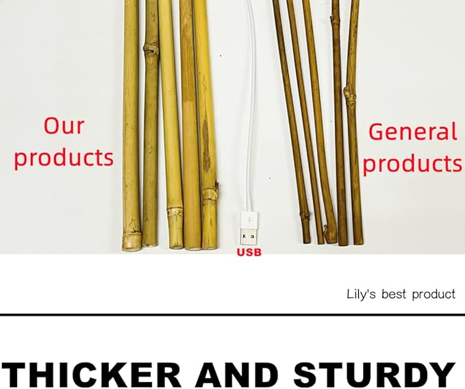 50 Pack 6ft Bamboo Plant Stakes for Wood Garden Sticks，Wooden Plant Supports，Bamboos，Bamboo Trellis，Crafts, More Size Choices 8"/12"/16"//2'/3'/4'/5'/6'