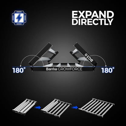 Barrina GrowForce BG10 1000W Full Spectrum with Dual Blue & FIR, High PPFD, 4 x 4/5 x 5 Grow Lights for Indoor Plants, Dimmable, Hanging, Light and Bracket Combined, Growing in Grow Tent
