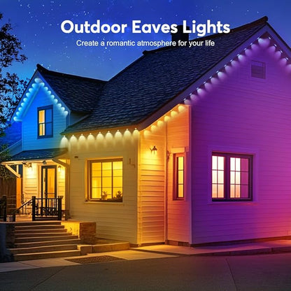 Permanent Outdoor Lights, 200ft Smart RGB+IC LED Lights Outside with 16 Million DIY Colors, IP67 Waterproof Eternity Eaves Lighting for Christmas Halloween Holiday Daily Decorations