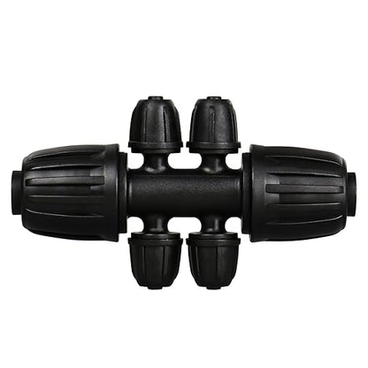 Barbed Tee 1/2" to 1/4" Drip Irrigation Fittings: 10 Pieces 1/2 Inch Tubing (1/2" ID x0.6-0.63" OD) Six-way Connectors for 16mm to 1/4 Inch Irrigation Drip System