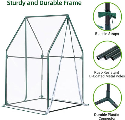 Mini Greenhouse for Indoor Outdoor: Ohuhu Portable Green House with Waterproof Pad for Small Plants Nursery Germination, 36"x36"x58.5" Heavy-Duty PVC Cover Tent Humidity Dome Seedling Accessory