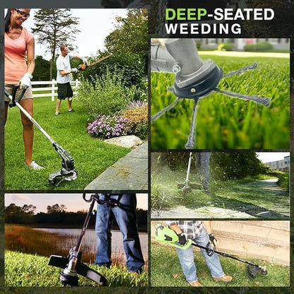 6 Inch Steel Wire Weed Brush Cutter Trimmer Head, New Universal Steel Wire Grass Trimmer Head, Used for Electric Cordless String Trimmer, Weed Wrecker (6 Blade)