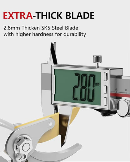 9.25" Heavy Duty Pruning Shears (Professional Bypass Garden Clippers with SK5 Steel Teflon Coated Blade)(1" Cutting Capacity, 2.17" Max Opening) Gardening Scissors for Plants, Flowers, Shrubs & Trees