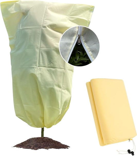 Plant Covers Freeze Protection Large, 78''W x 94’’H Shrub Covers with Zipper and Drawstring, Frost Cloth for Winter, Outdoor Plant Blankets for Cold Weather