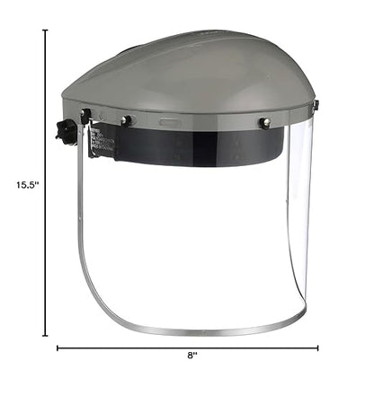 Sellstrom Advantage Face Shield - Lightweight Mask with Crown & Ratchet Headgear, for Work, Grinding, Cutting - ANSI Z87.1 - Clear Uncoated Polycarbonate Window