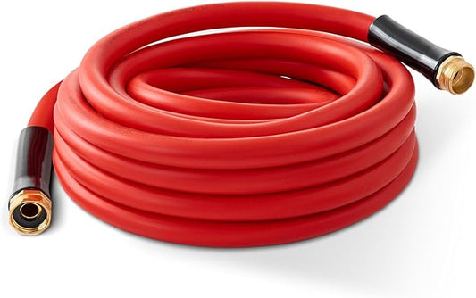 Garden Hose 25ft x 3/4” Hot Water Hose, Heavy Duty -50°F to 190°F,Burst 600Psi Flexible Upgraded Rubber Hoses,3/4” Solid Fittings for All-weather Outdoor Lawn & Garden