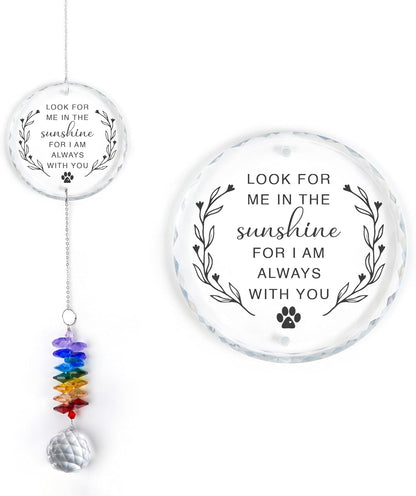 Pet Memorial Suncatcher - Dog Cat Loss Sympathy Gift - Rainbow Crystal Prism - Bereavement Keepsake - Pet Lover Gift - Daily Remembrance - Suncatcher Ornament