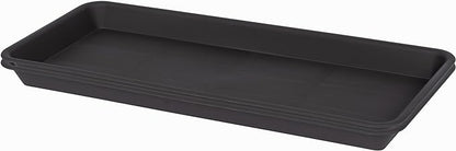 2 Pack Plastic Plant Tray Saucer, Rectangular, Indoors Outdoor, Water Drip Tray for Flower Pot Planter, Windowsill (6 X 11 Inch, Brown)