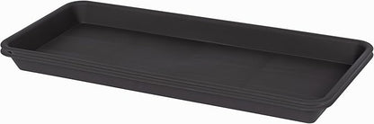 2 Pack of Plastic Plant Tray Saucer Rectangular 14 inch, Plant Trays Saucers for Indoors Outdoor, Plant Water Drip Tray for Flower Pot Planter, Windowsill Plant Tray (6.8 X 14.5'', Brown)