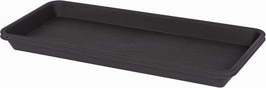 2 Pack of Plastic Plant Tray Saucer Rectangular 14 inch, Plant Trays Saucers for Indoors Outdoor, Plant Water Drip Tray for Flower Pot Planter, Windowsill Plant Tray (6.8 X 14.5'', Brown)
