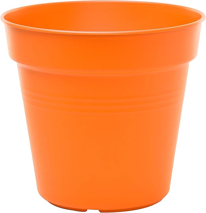 Mintra Home Garden Pots 4pk - Flowers, Herbs, Plants, Indoor, Outdoor, Colorful, Wholesale, Bulk (Orange, 19cm Diameter (7.5in))