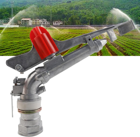 2'' Agriculture Irrigation Spray Gun Sprinkler Large-Area Irrigation Spray Gun Garden Farm Watering Sprinkler 360° Adjustable Watering for Farms, Orchards, Tea Gardens, Forestry