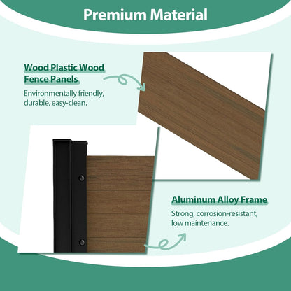 Vertical Screen Planter Bed - Raised Garden Box with Trellis for Climbing Plants, Durable Privacy Fence Planter for Outdoor, Patio, Deck Aluminum Frame, Brown