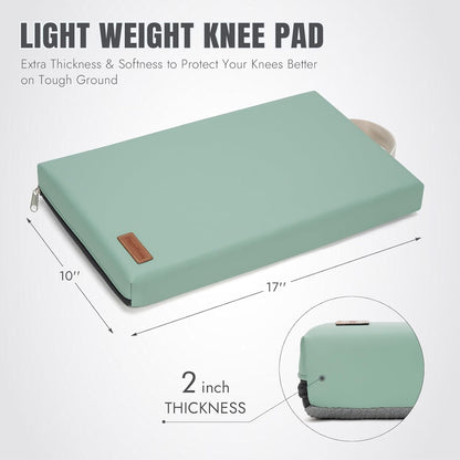 HappyPicnic Waterproof Garden Kneeling Pad - 2" Thick Soft Foam Kneeling Mat for Gardeners with Handle & Removable Cover, Knee Support for Bathing, Sage