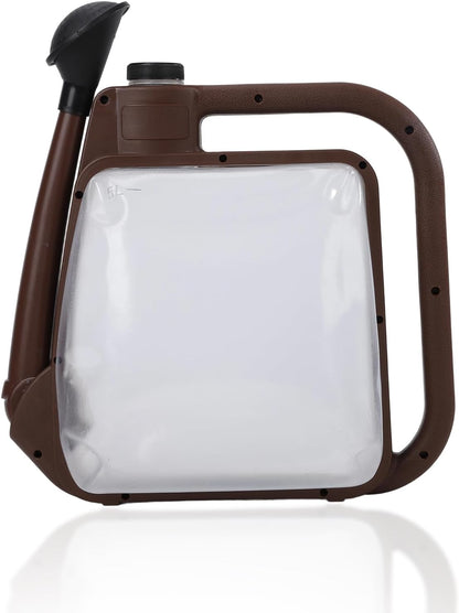 5L Foldable Watering Can, Lightweight Transparent with Water Level Indicator for Indoor Plants, Garden, Bonsai - Khaki