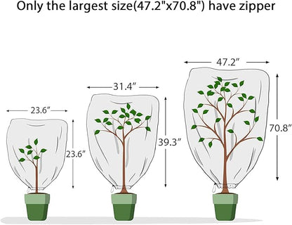MIXC 2-Pack Plant Cover Tree Blanket Jacket Freeze Frost Protection Cloth for Potted Plants Fruit Trees (70.9‘’W×82.7‘’H)