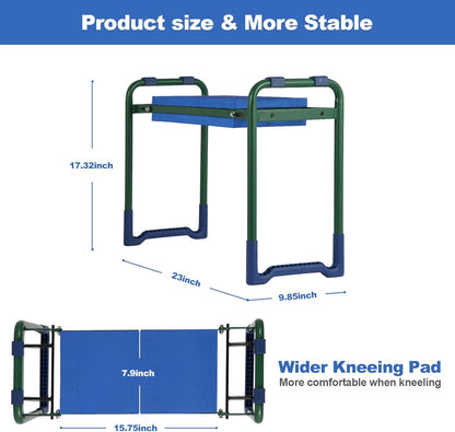 sancat Garden Kneeler and Seat with Thicker and Wider Soft Kneeling Pad,Foldable Heavy Duty Durable Garden Stool with Tool Bag, Portable Garden Bench,Gardening Gift for Women and Men sennior