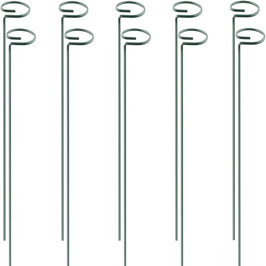 HiGift 10 Pack 24 inch Plant Stakes and Supports, Metal Flower Stakes for Potted Plant Indoor, Garden Stakes for Tall Plant Single Stem Flowers Amaryllis Tomatoes Peony Lily Rose (61 cm Long)