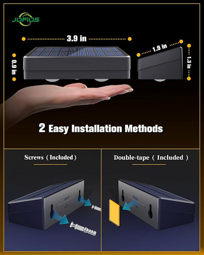 Solar Fence Lights 16 Pack, 50 Lumens Outdoor Solar Lights with 12 Modes RGB Color Glow LED，Waterproof, Solar Lights for Patio, Backyard, Deck, Fence, Railing