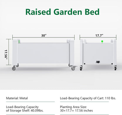 Elevated Raised Garden Bed with Legs,Outdoor Large Resin Patio Planter Box Stand Divisible with Drain Plug,Water Monitor for Plants Vegetables Flowers Fruits(Ashen)
